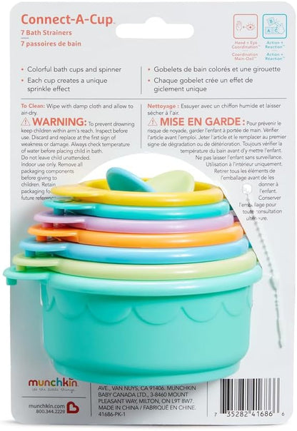Munchkin Brinquedo de Banho Connect-A-Cup | Brinquedos de Banho e Bebê, Brinquedo de Bolhas Flutuantes e de Brincar Munchkin, Brinquedo de Banho para Bebê, Brinquedo de Banho Munchkin® Pop Squish, Espuma de Banho Munchkin Learn Baby
