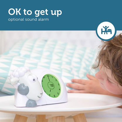 ZAZU Relógio Sam the Lamb - Relógio para treinamento de sono e luz noturna para crianças | Despertador iluminado | Ajuda a ensinar seu filho quando acordar com indicadores visuais | Brilho Ajustável | Desligamento automático