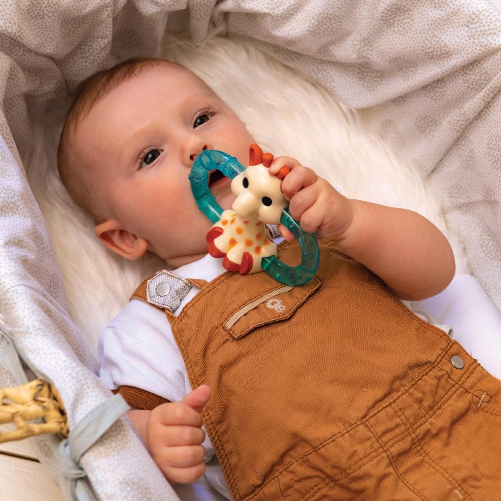 Sophie la Girafe Mordedor Double Ice Bite, mordedor refrescante e calmante para bebês com design fácil de segurar. Para bebês e crianças a partir de 3 meses.