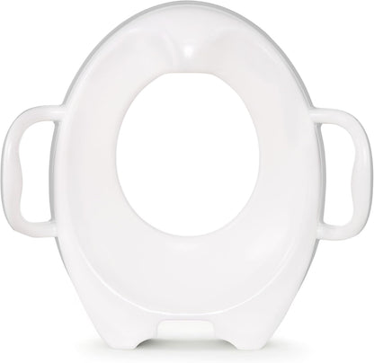 Munchkin Assento sanitário 90342, branco, assento sanitário Munchkin resistente | Assento sanitário para treinamento de penico com alças e pernas | Assento sanitário portátil para crianças pequenas | Cinza