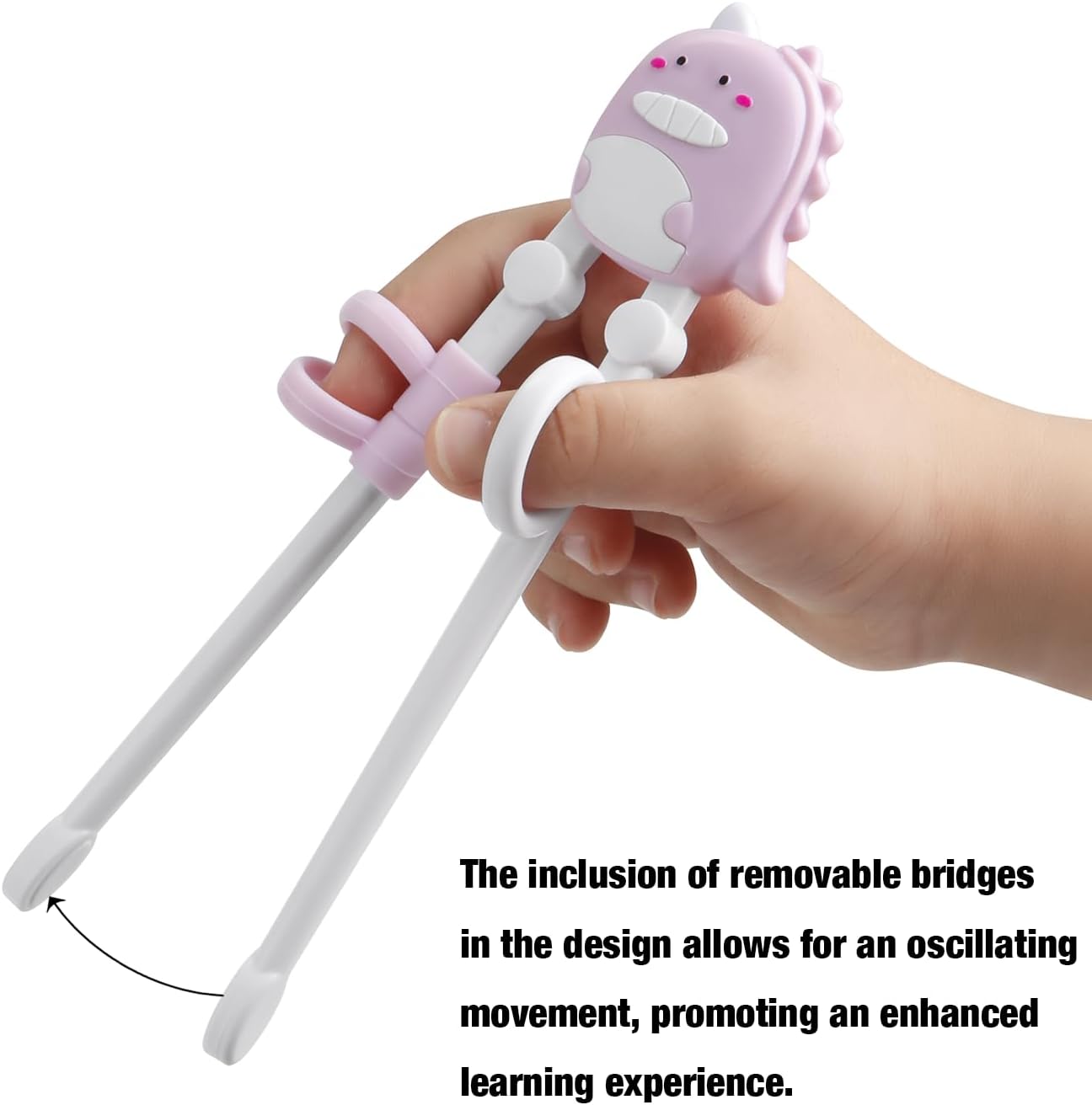 PandaEar Conjunto de 2 pares de hashis infantis com estampa de dinossauro, ideais para crianças pequenas que estão aprendendo a usar os hashis.