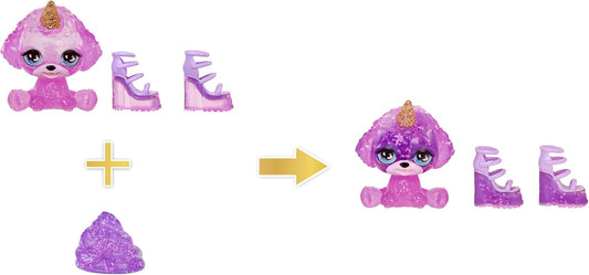 Muñeca de alta moda arcoíris con limo y mascota - Violeta (púrpura) - Muñeca brillante de 28 cm con limo brillante, mascota mágica y accesorios de moda - Juguete para niños - Ideal para edades de 4 a 12 años