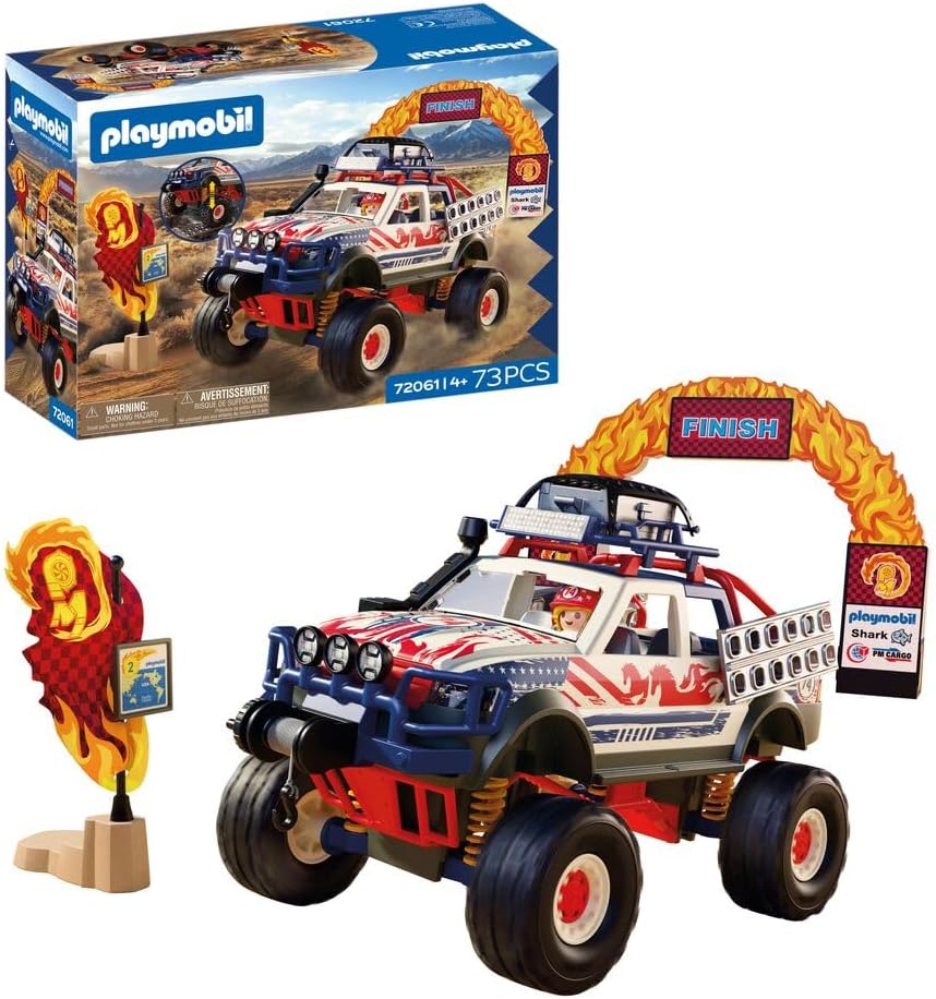 Playmobil | Carros | Caminhonete Off-road | Veículo off-road com guincho e pranchas de tração | carrinho de brinquedo para crianças a partir de 4 anos | 72061