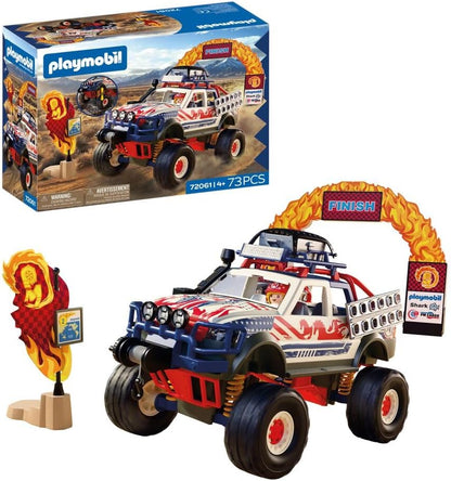 Playmobil | Carros | Caminhonete Off-road | Veículo off-road com guincho e pranchas de tração | carrinho de brinquedo para crianças a partir de 4 anos | 72061