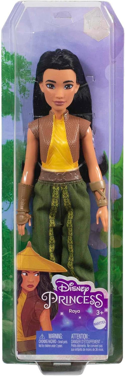 Mattel Boneca Disney Princess Raya com Visual Característico | Inclui calça, botas e braceletes removíveis; articulada e colecionável; inspirada no filme "Raya e o Último Dragão" da Disney (HLX22)