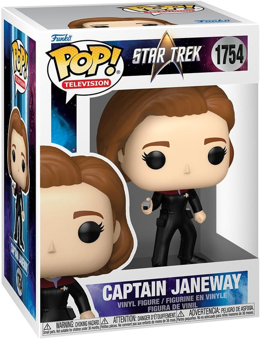 Funko Pop!TV: Star Trek Voyage – Capt. Janeway - Star Trek Voyager - Figura de vinil colecionável - Ideia para presente - Produtos oficiais - Brinquedos para crianças e adultos - Fãs de TV - Figura modelo para colecionadores
