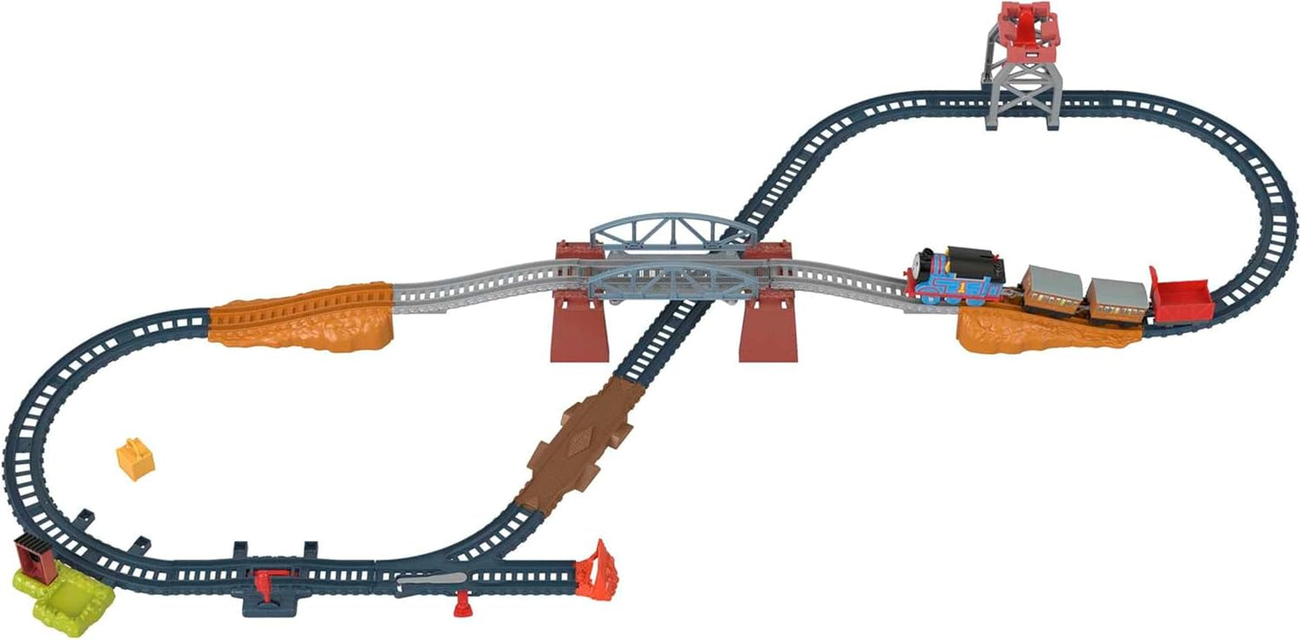 Conjunto de trem Fisher-Price Thomas & Friends 3 em 1 com Thomas motorizado para crianças em idade pré-escolar a partir de 3 anos, HGX64