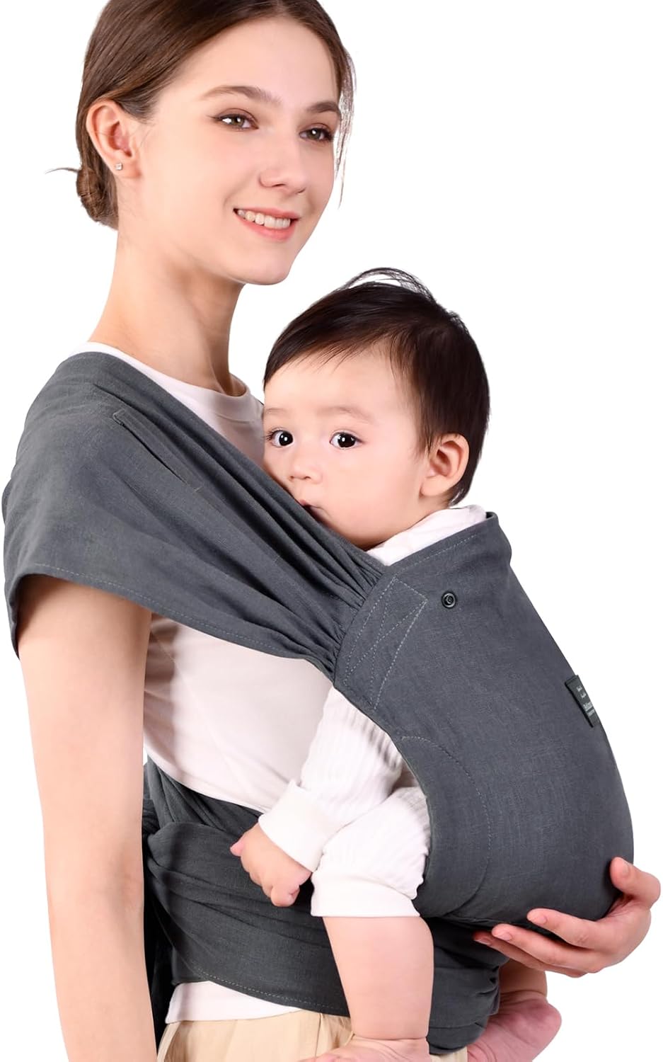 Bebamour Canguru para Bebê, Tamanho Único Ajustável, Fácil de Usar, Preto