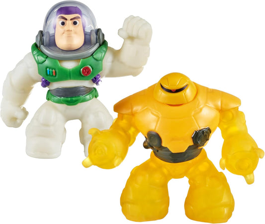 Heróis de Goo Jit Zu Lightyear Versus Pack - Buzz vs Zyclops, herói macio, elástico e gosmento.
