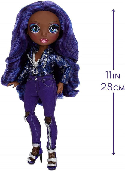 Boneca Fashion Rainbow High Fashion - Krystal Bailey - Boneca com tema índigo, roupas de luxo, acessórios e suporte para boneca Fashion Série 2 para meninas a partir de 6 anos