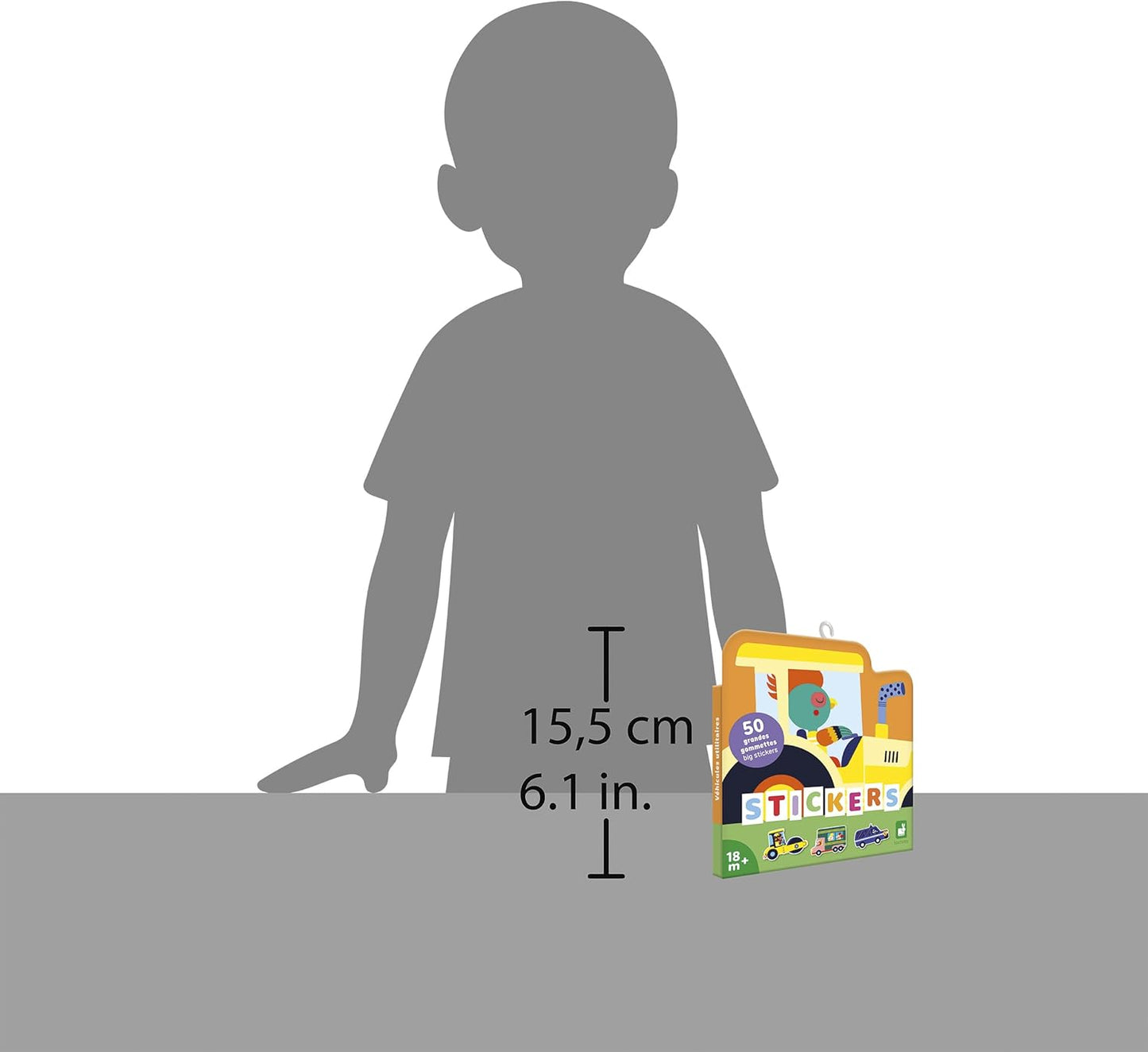 Janod - 50 Adesivos Grandes para Crianças 18 meses - Formato 7x8cm - Adesivos, Janod - Pacote com 100 adesivos - Adesivos de Bolso Formato 5x5cm - Dinos, Janod - Pacote com 300 adesivos - Adesivos de Bolso Formato 3x3cm - Geométricos