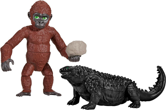 Godzilla vs. Kong: The New Empire, figuras de acción de juguete de Suko y Titanus Doug de 3,5 pulgadas, coleccionables de personajes icónicos de películas, incluye roca portátil exclusiva, juguete adecuado para mayores de 4 años