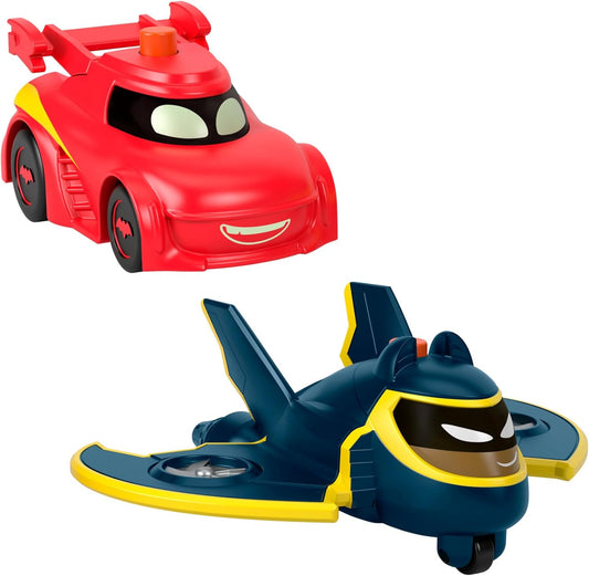 Fisher-Price DC Batwheels Carrinhos de Brinquedo com Luzes em Escala 1:55, Redbird e Batwing, Conjunto com 2 Carrinhos, Ideal para Crianças a partir de 3 Anos, HML26
