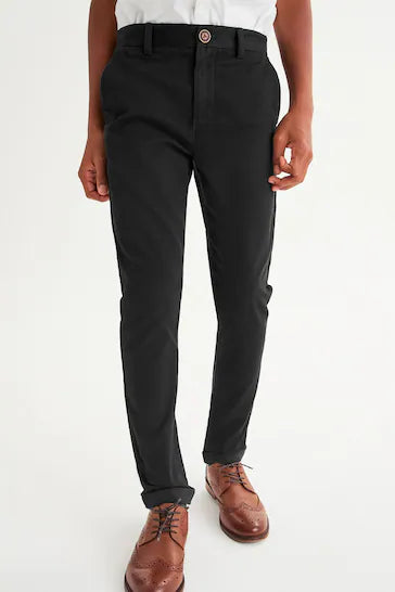 |BigBoy| Calça Chino Elástica - Black (3-17 anos)