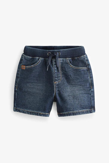 |Boy| Shorts Jeans Jersey Pull-On - Lavagem Escura (3 meses - 7 anos)