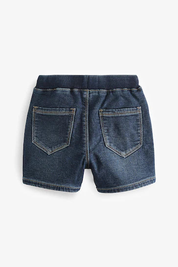 |Boy| Shorts Jeans Jersey Pull-On - Lavagem Escura (3 meses - 7 anos)