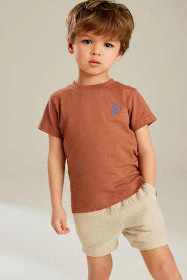 |Boy| Shorts De Algodão Com Textura Macia - Creme Cru (3 meses - 7 anos)
