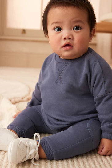 |BabyBoy| Conjunto Aconchegante De Moletom e Jogging Para Bebê De 2 Peças - Blue