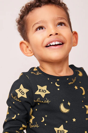 |Boy| Pijama Solteiro - Black/Gold Eid (9 meses a 12 anos)