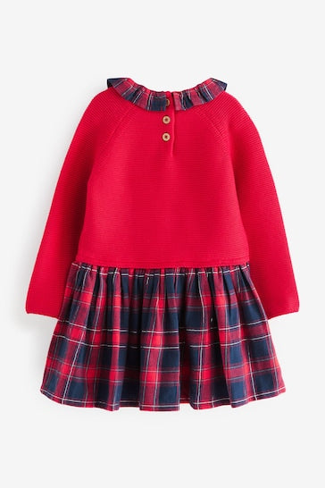 |Niña| Vestido tipo jersey con falda estampada - Rojo (3 meses a 7 años)