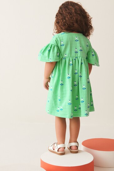 |Girl| Vestido Envolvente Em Jersey - Bright Green (3 meses a 7 anos)