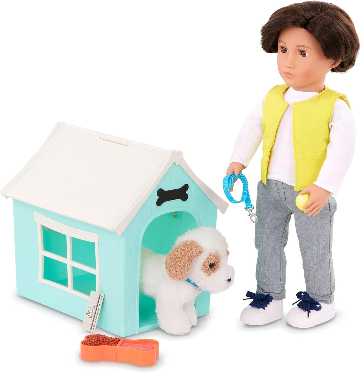 A Nossa Geração - Casota para Cães - Cachorro Peluche de 6 Polegadas - Acessórios para Bonecas de 18 Polegadas - Brincadeira de Faz de Conta - Crianças com 3 ou Mais Anos - Local para