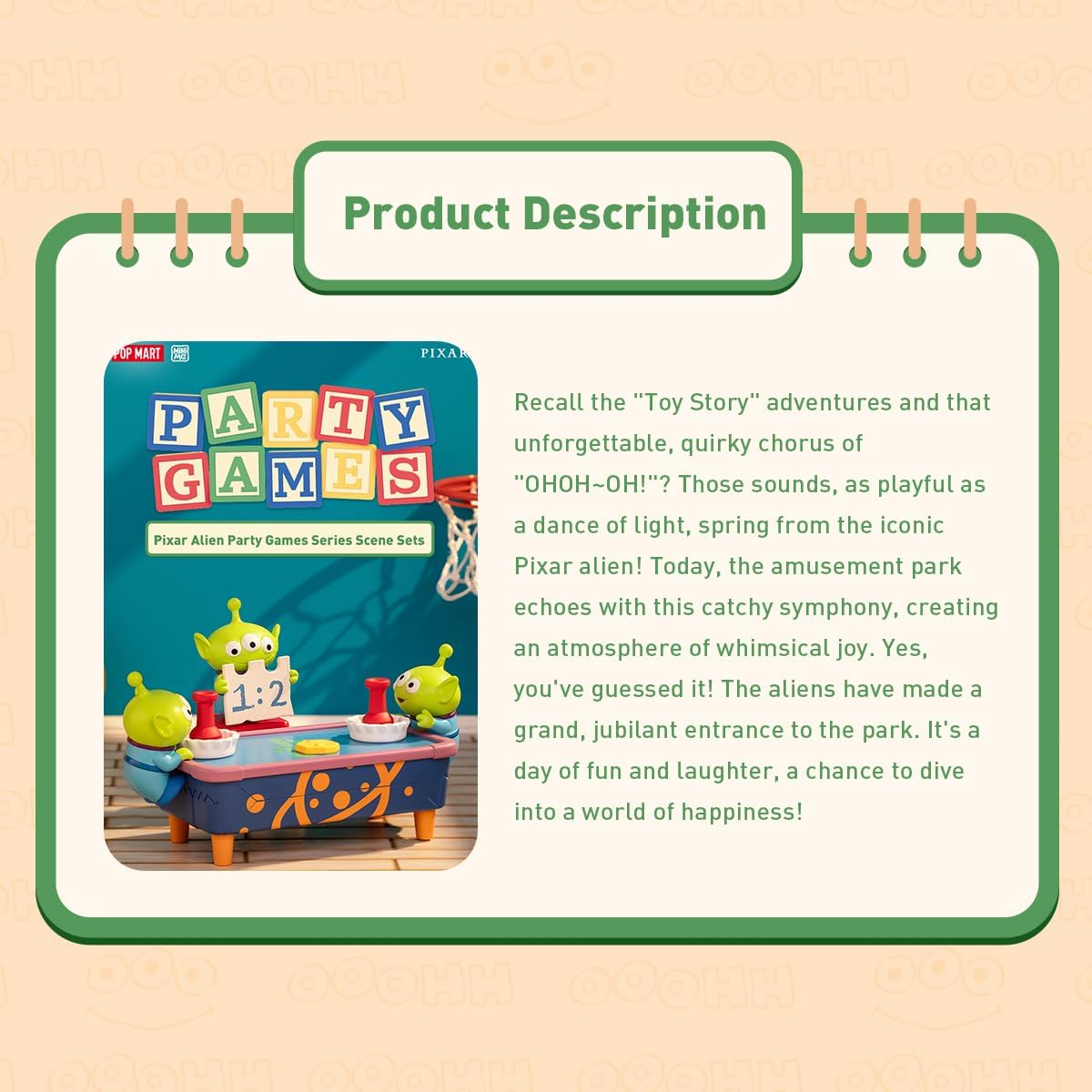 POP MART Pixar Alien Party Games Série de Personagens Colecionáveis 1 Caixa 2,5 polegadas Personagem Articulado Design Premium presentes para mulheres Brinquedo Colecionável Favorito dos Fãs Figura de Ação de Brinquedo de Arte