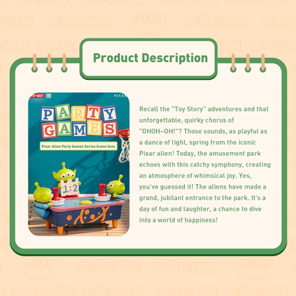 POP MART Pixar Alien Party Games Série de Personagens Colecionáveis 1 Caixa 2,5 polegadas Personagem Articulado Design Premium presentes para mulheres Brinquedo Colecionável Favorito dos Fãs Figura de Ação de Brinquedo de Arte