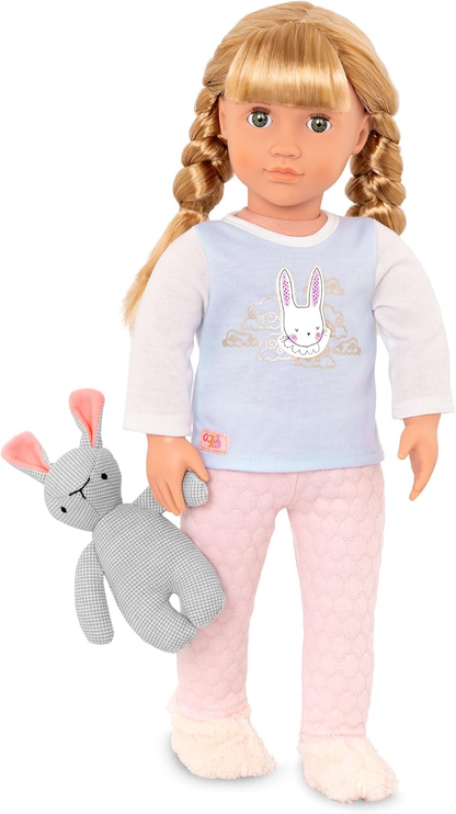 Our Generation Lisandra - Boneca de Viagem de 45 cm com Mala de Rodinhas, Características Realistas e Equipamento de Viagem - Roupa e Acessórios para Bonecas Compatíveis - Idades 3+