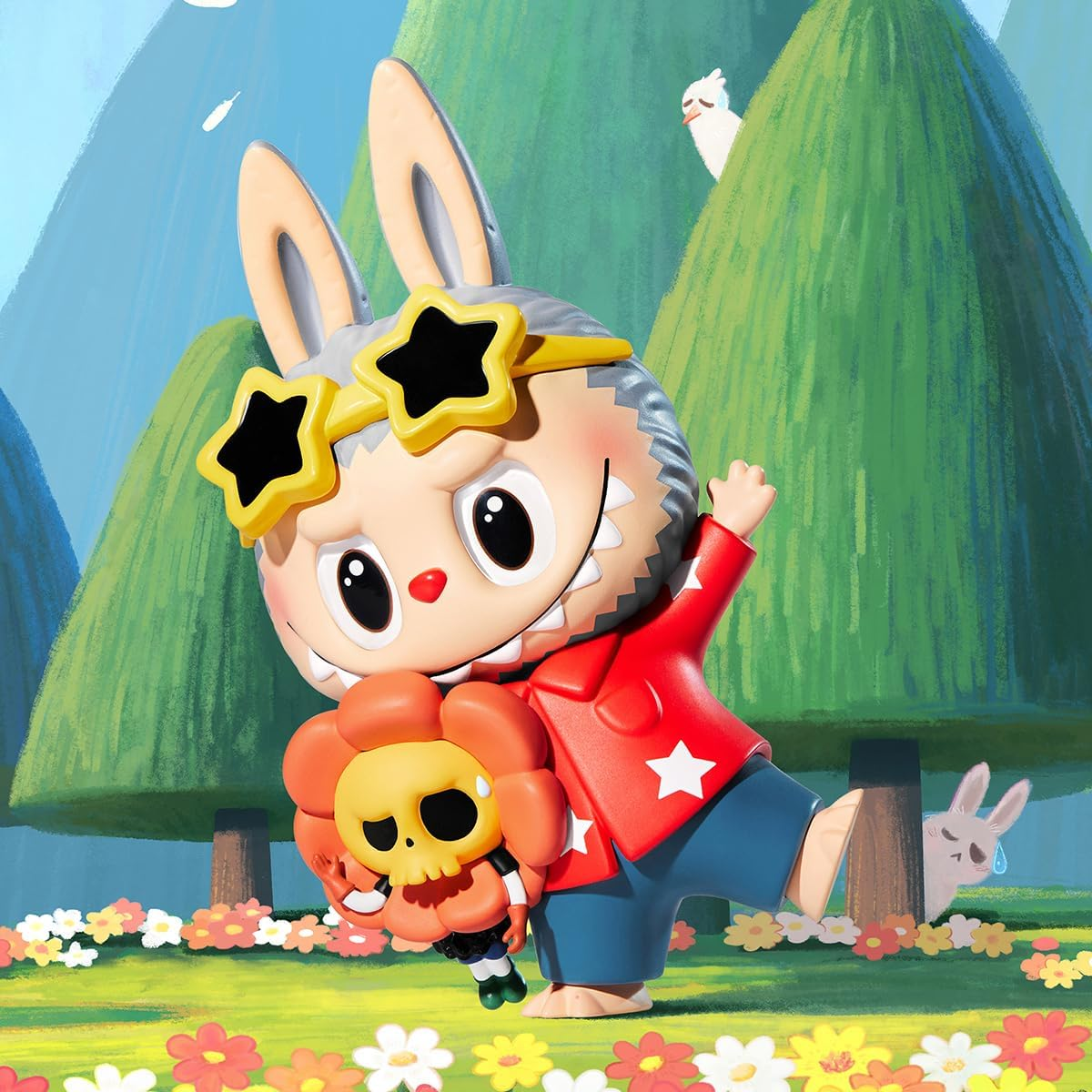 POP MART Hand in Hand Series Figuras 1 Caixa Articulada Personagem Design Premium Presentes para Mulheres Fã-Favorito Chic Art Toy Figura de Acção, Presente