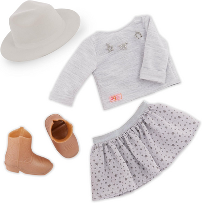 Boneca country Abigale da Our Generation – Boneca e roupa com tema country, botas de montaria altas, chapéu de aba elegante, sardas realistas, brinquedo de 45 cm com tema western para maiores de 3 anos