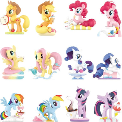 PopMart compatível com Hasbro My Little Pony Leisure Afternoon Series Conjunto completo (12 caixas) 2,5 polegadas Design premium presentes para mulheres Caixa surpresa favorita dos fãs Brinquedo de arte colecionável