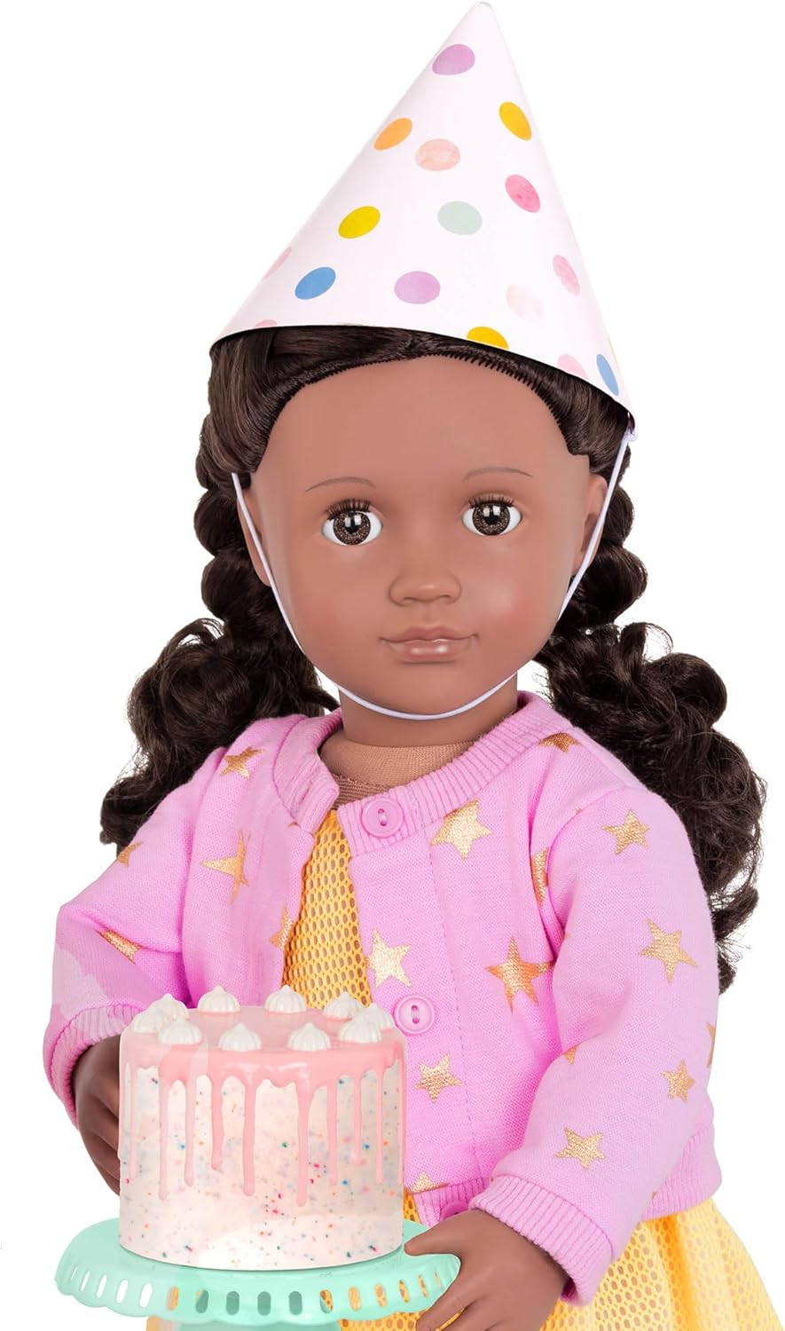 A Nossa Geração – Acessórios para Festa de Bonecas de 18 Polegadas – Bolo de Aniversário e Balões – Comida e Material de Faz de Conta – Brincadeira Imaginativa – Brinquedos para Crianças a partir dos 3 Anos – Conjunto de Aniversário Doce Celebração