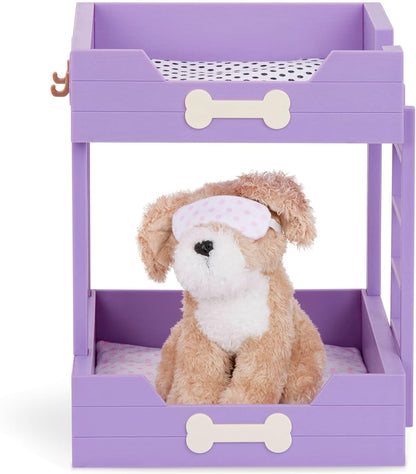 A Nossa Geração - Cama para animais de estimação e conjunto para peluches - Brinquedo de peluche - Acessórios para bonecas de 46 cm - Brincadeira de faz de conta - Brinquedo para crianças a partir dos 3 anos - Beliche para cachorros