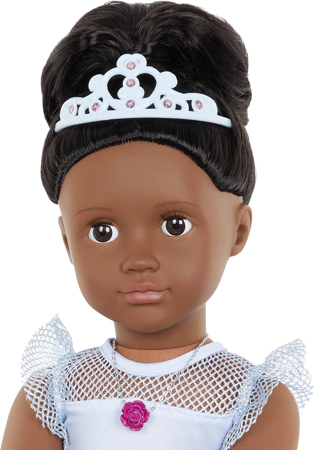 A Nossa Geração - Boneca Floral para Iniciantes de 46 cm - Rosalind - Cabelo e olhos castanhos escuros - 3 roupas e acessórios de estilo em caixa de oferta - Brincadeira de faz de conta - Brinquedos para crianças a partir dos 3 anos