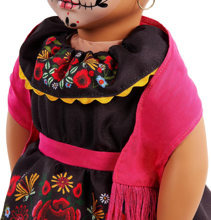 A Nossa Geração – Boneca Día de los Muertos Edição Especial de 45 cm – Coroa de Flores e Pintura Facial Assinatura Calavera – Vestido Autêntico com Detalhes Florais – Esperanza