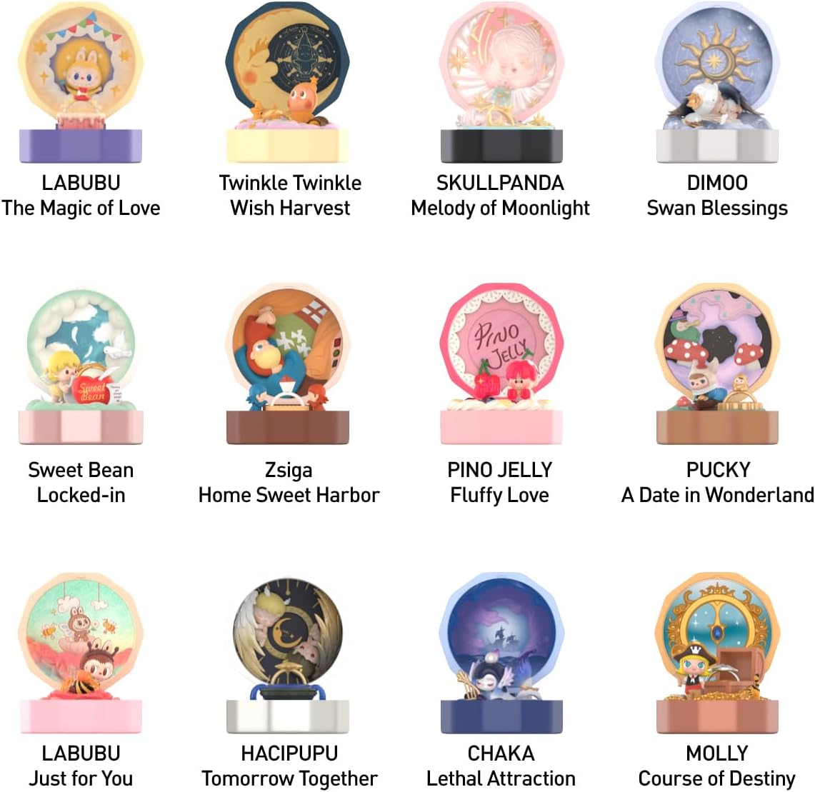 POP MART Caixa de Anel Romântico Série 4 Conjuntos de Cenas Conjunto Completo Articulado Personagem Design Premium Presentes para Mulheres Brinquedo Colecionável Favorito dos Fãs Figura de Ação de Brinquedo de Arte