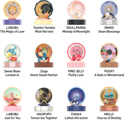 POP MART Caixa de Anel Romântico Série 4 Conjuntos de Cenas Conjunto Completo Articulado Personagem Design Premium Presentes para Mulheres Brinquedo Colecionável Favorito dos Fãs Figura de Ação de Brinquedo de Arte