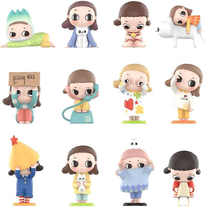 POP MART Nyota's Fluffy Life Series Conjunto completo de figuras (12 caixas) 2,5 polegadas Personagem articulado Design premium presentes para mulheres Caixa surpresa favorita dos fãs Boneco de ação de brinquedo colecionável