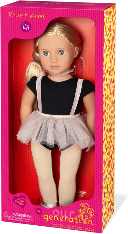 Our Generation 70.31076Z Violet Anna Toy Regular, Vários, Boneca de 18 polegadas / 46 cm