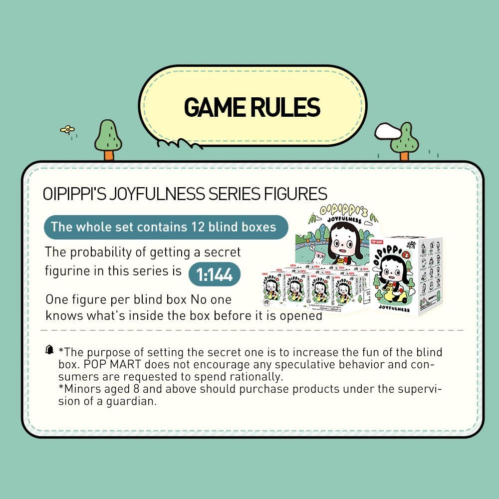 Conjunto completo de bonecos da série Joyfulness da POP MART OIPIPPI (12 caixas) 2,5 polegadas, personagem articulado, design premium, presentes para mulheres, caixa surpresa favorita dos fãs
