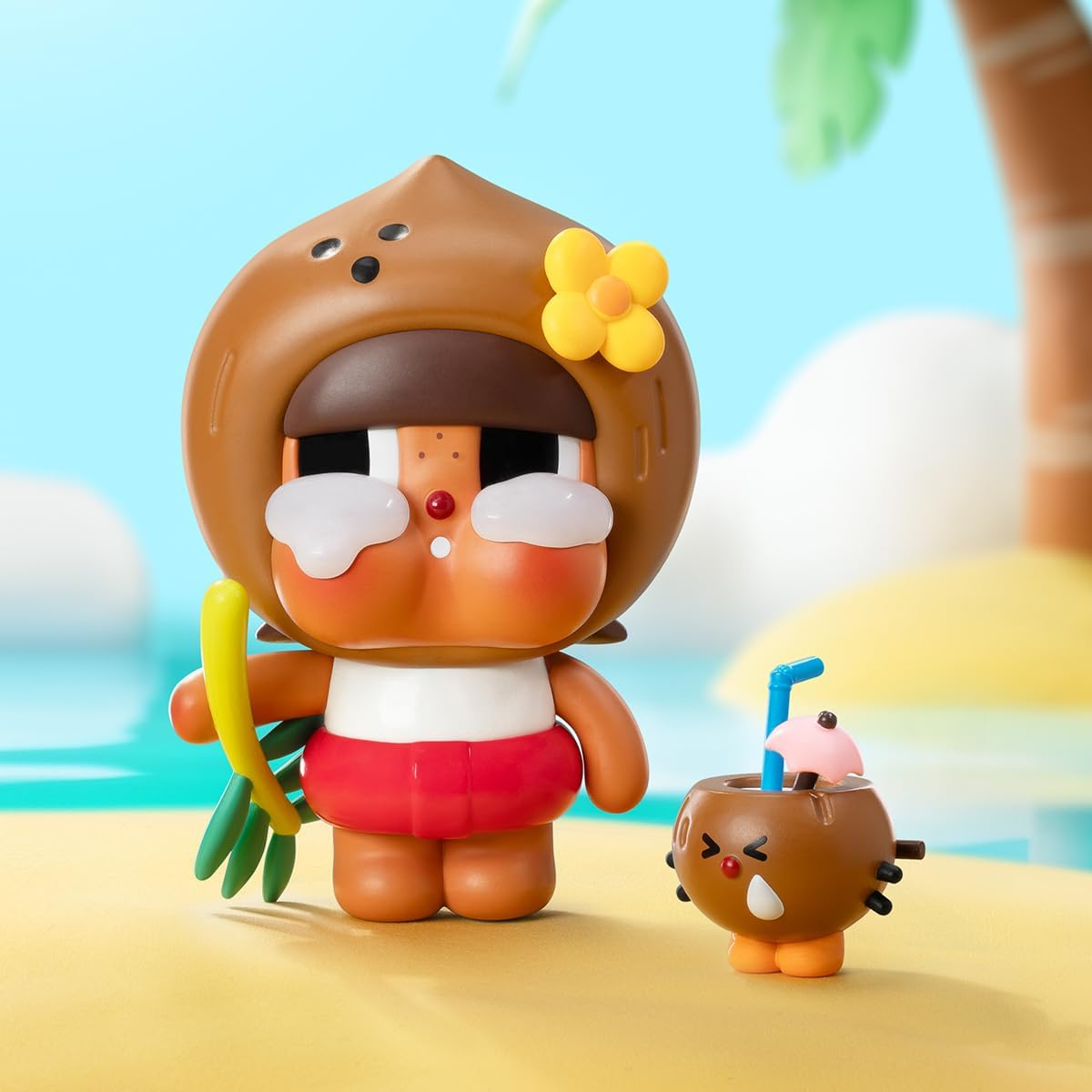 POP MART Crybaby Coconut Figura-Castanho Articulado Personagem Design Premium Fã-Família Brinquedo Colecionável Figura de Acção de Brinquedo