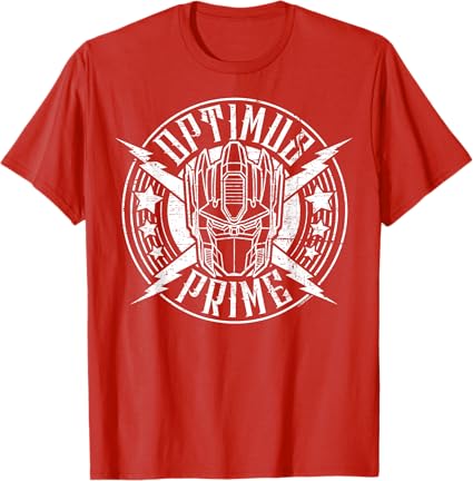T-shirt Transformers Optimus Prime Vintage Rock Lightning Logo