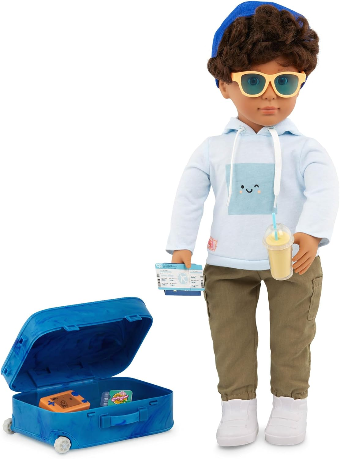 Boneco Milo Boy da Our Generation - Boneco de viagem de 45 cm, acessór