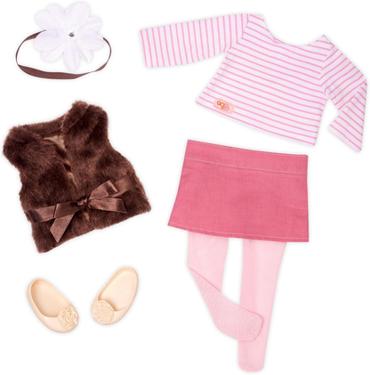 Bonecas Our Generation Sienna - Adorável boneca de 46 cm com cabelo para pentear, bandolete com flores e conjunto completo de roupa | Bonecas saudáveis para meninas dos 3 aos 10 anos para se vestirem e brincarem com a imaginação