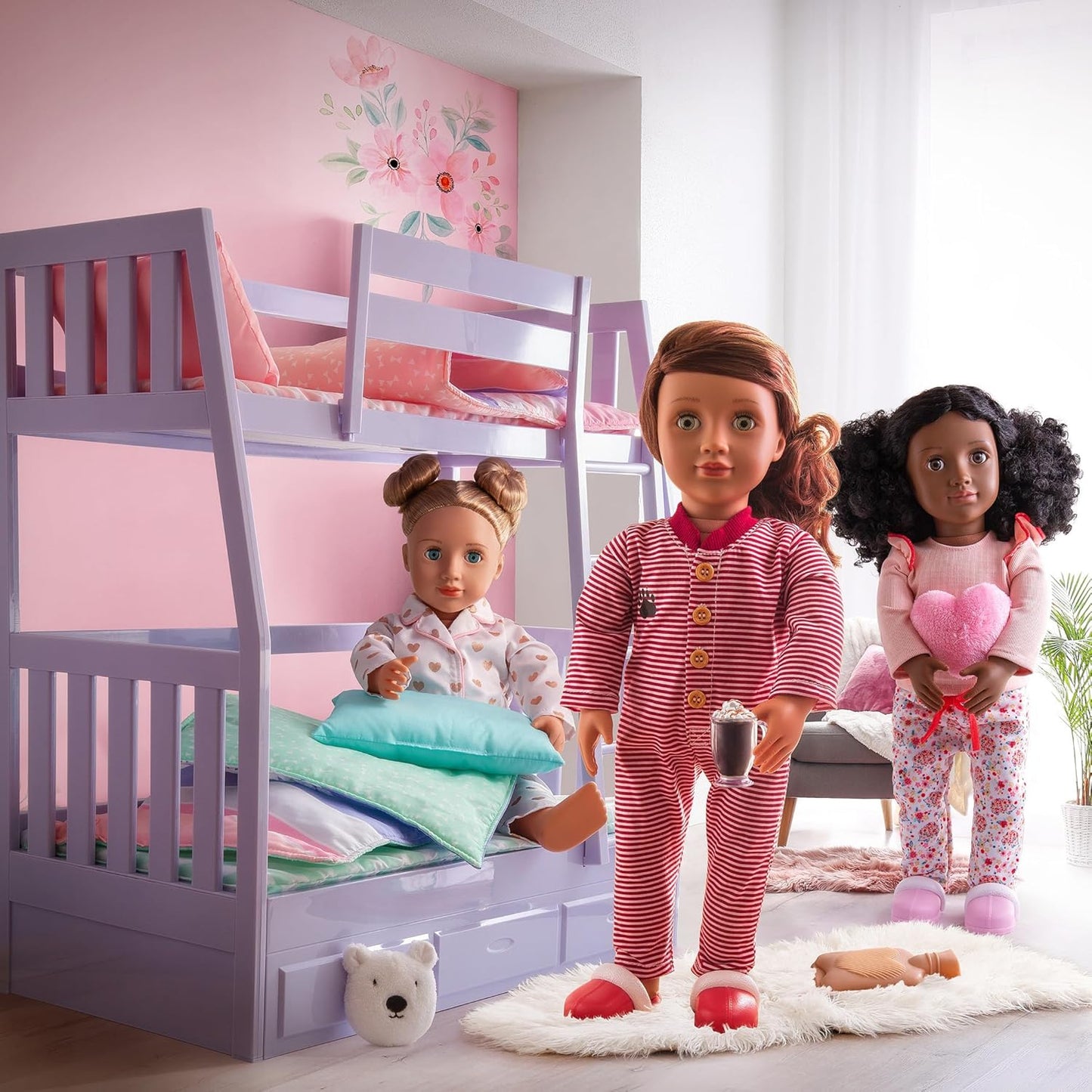 Nossa geração Serenity Slumber Party Doll - Boneca de menina temática para festa do pijama de 18 polegadas - Incluindo traje de pijama