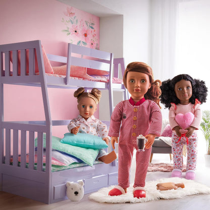 Nossa geração Serenity Slumber Party Doll - Boneca de menina temática para festa do pijama de 18 polegadas - Incluindo traje de pijama