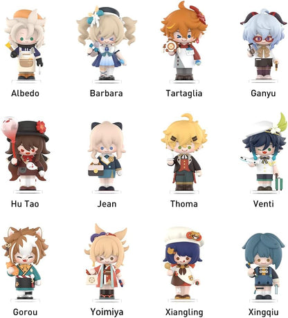 POP MART Genshin Impact Dress-Up Dreams Série Chibi Temática Figuras 1 PC 2,5 polegadas Articulado Personagem Design Premium Presentes para Mulheres Fã-Favorito Colecionável Chic Art Toy Figura de Ação