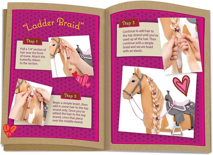 Our Generation Palomino Paint Horse – Cavalo de brinquedo de 50 cm com crina e cauda loiras compridas – Inclui conjunto de acessórios de 6 peças