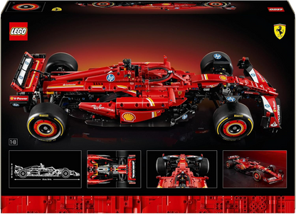 LEGO Technic Ferrari SF-24 F1 Car Model - Conjunto colecionável de Fórmula 1 com motor V6 à escala 1:8, caixa de velocidades, direção e DRS - Ideia de presente para fãs de corridas adultos e adolescentes 42207